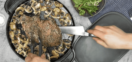 Entrecôte grillée aux champignons